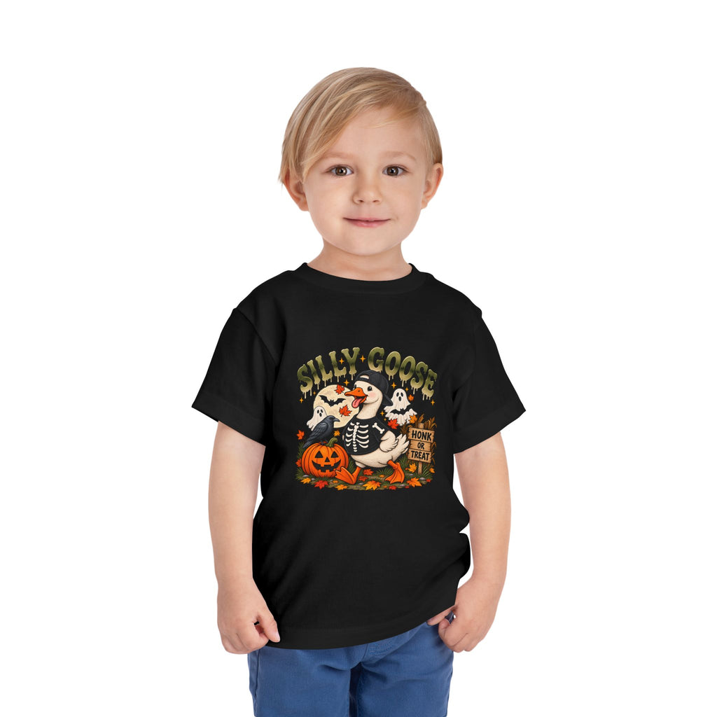 Silly Goose Honk or Treat Toddler Halloween T-Shirt 🪿🎃
