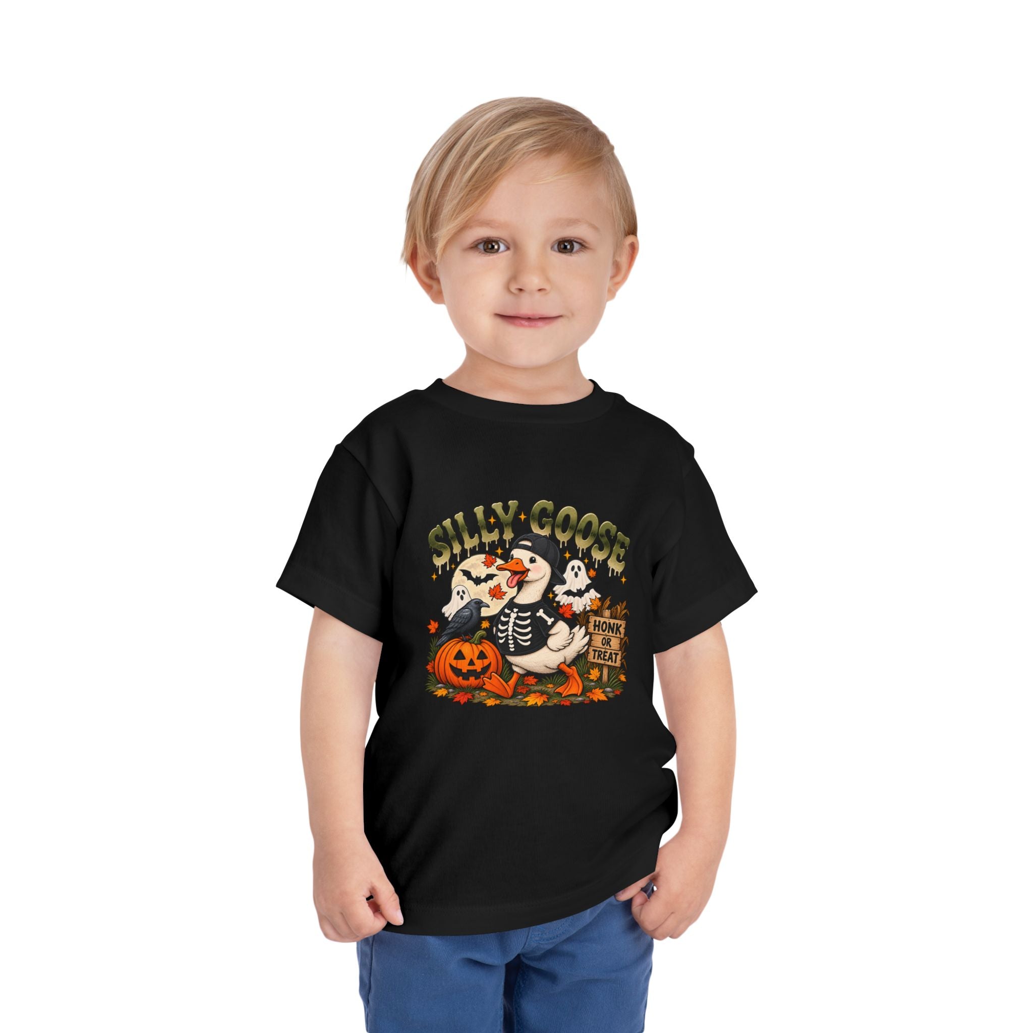 Silly Goose Honk or Treat Toddler Halloween T-Shirt 🪿🎃