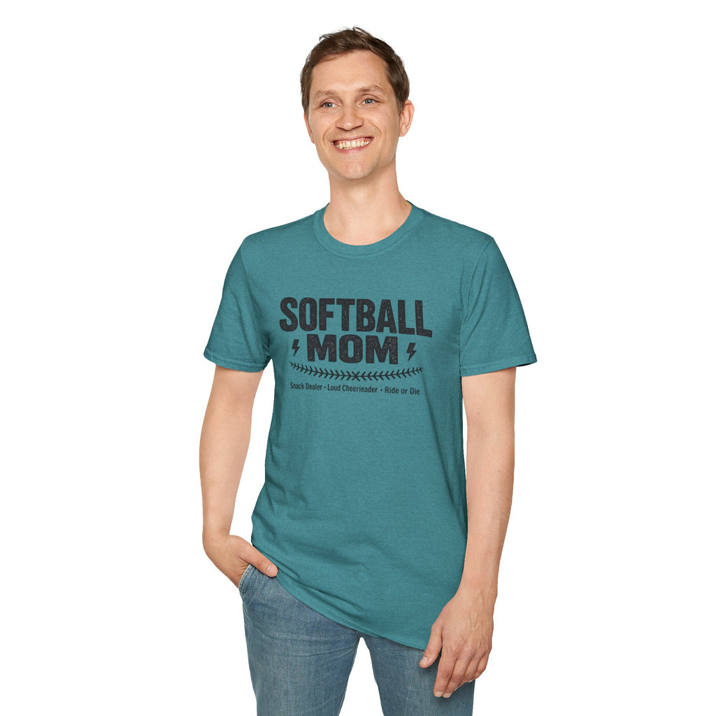 Softball Mom T-Shirt – Proud Softball Mom Tee (Coach, Team Mom Gift)