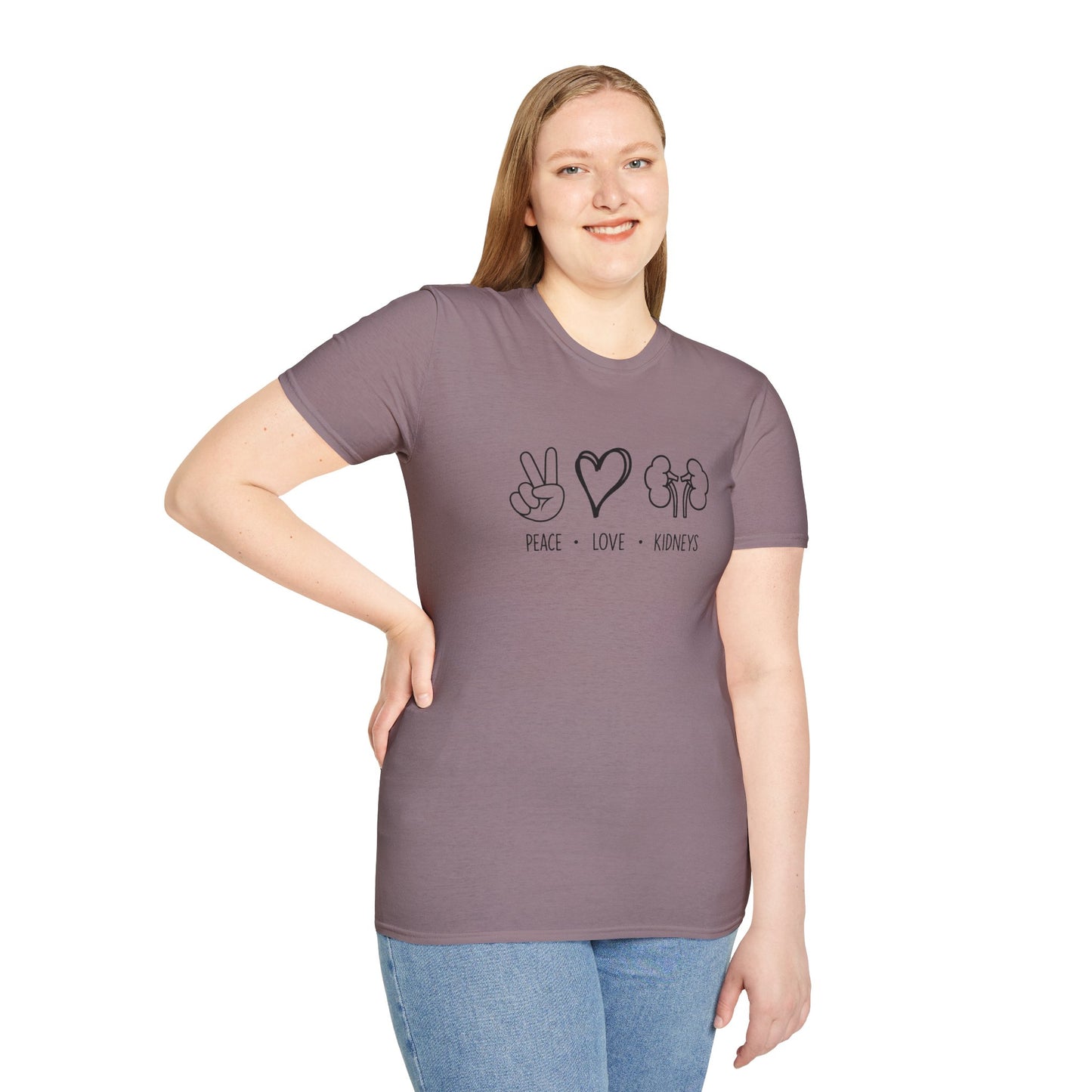 Peace Love Kidneys T-Shirt — Funny Kidney Transplant / Nephrology Gift