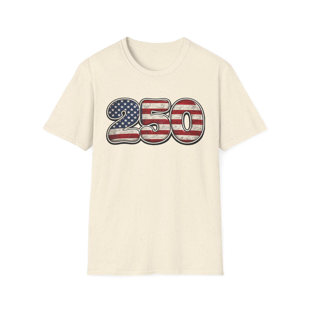 250 USA Flag T-Shirt — Patriotic Number Graphic Tee