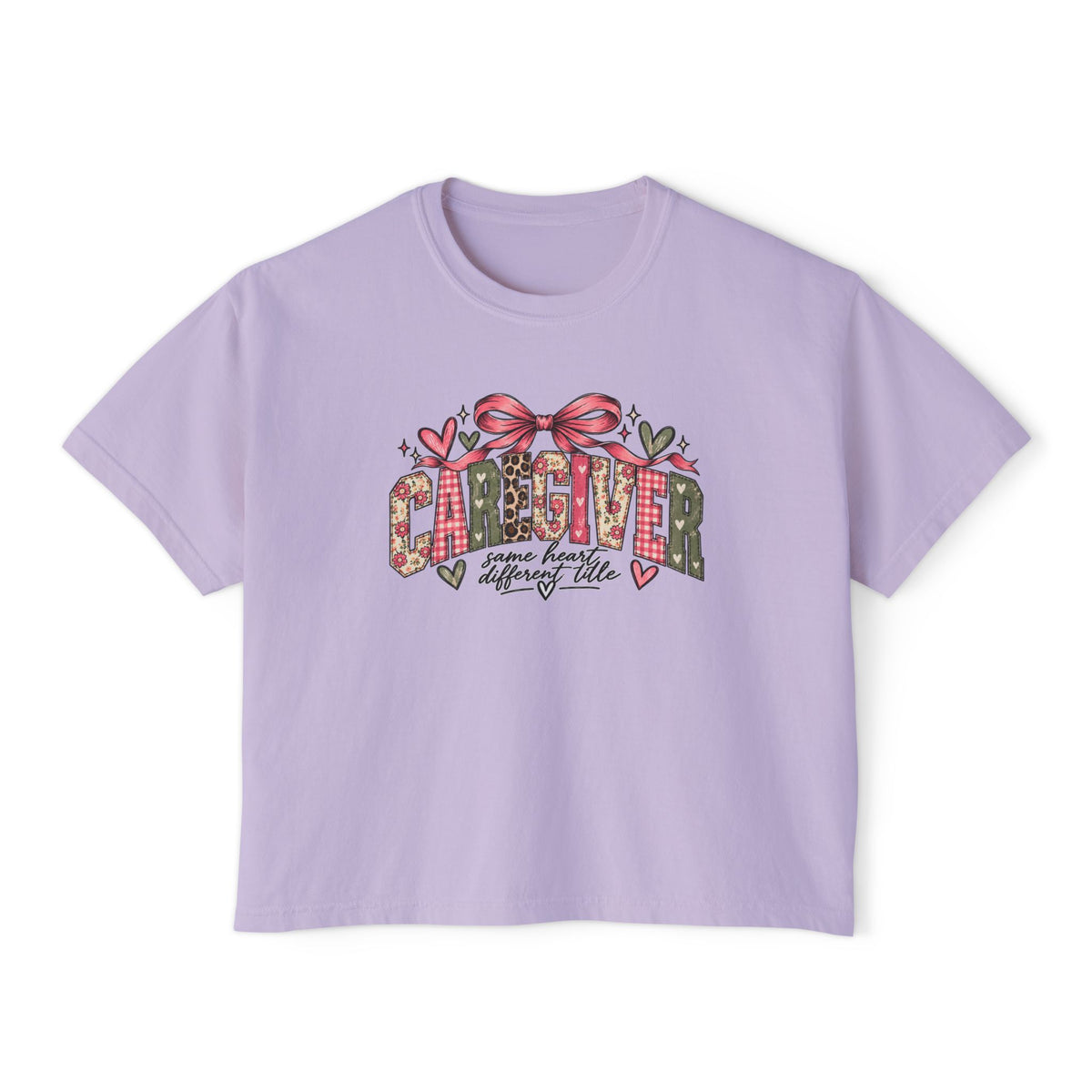 Caregiver — Same Heart, Different Title | Comfort Colors Boxy Tee
