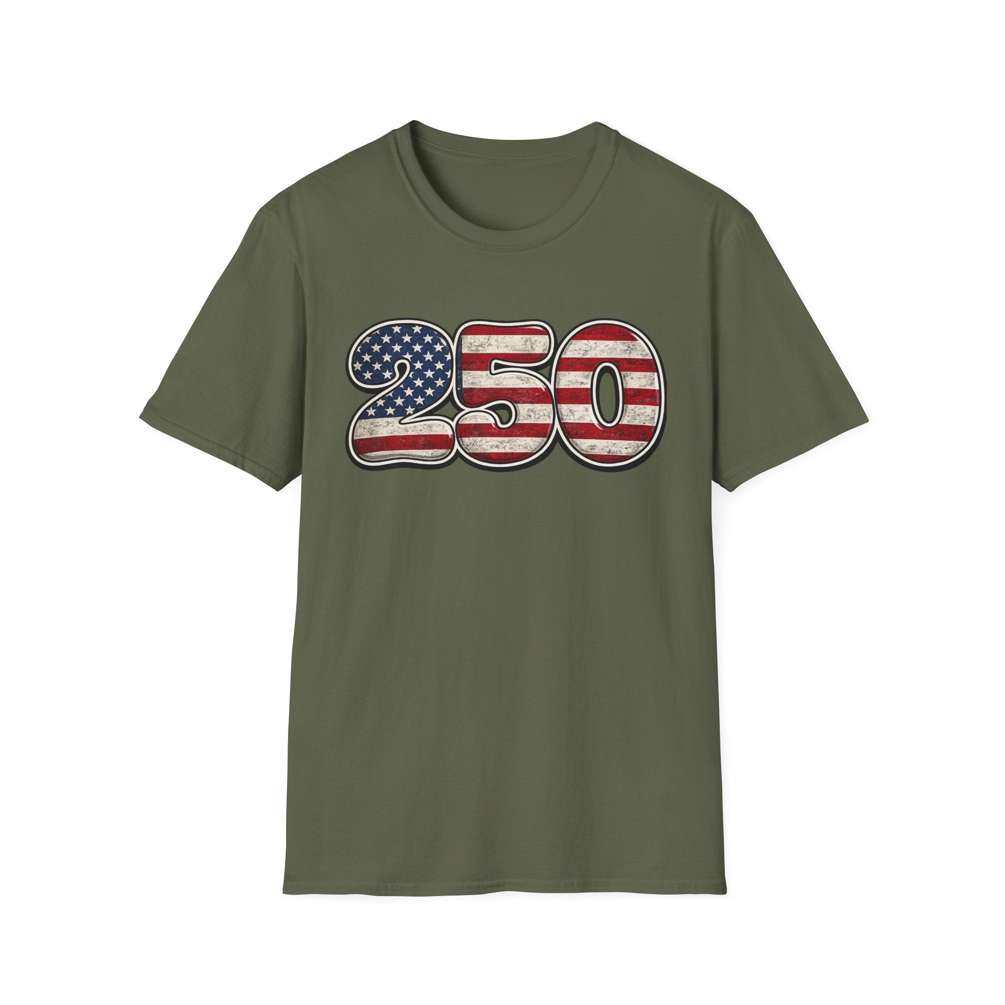 250 USA Flag T-Shirt — Patriotic Number Graphic Tee