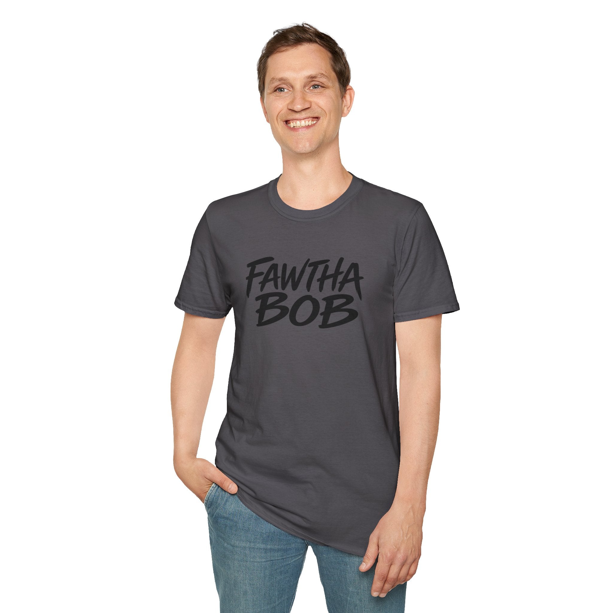 Fawtha Bob Graphic T‑Shirt — Bold Script Casual Tee