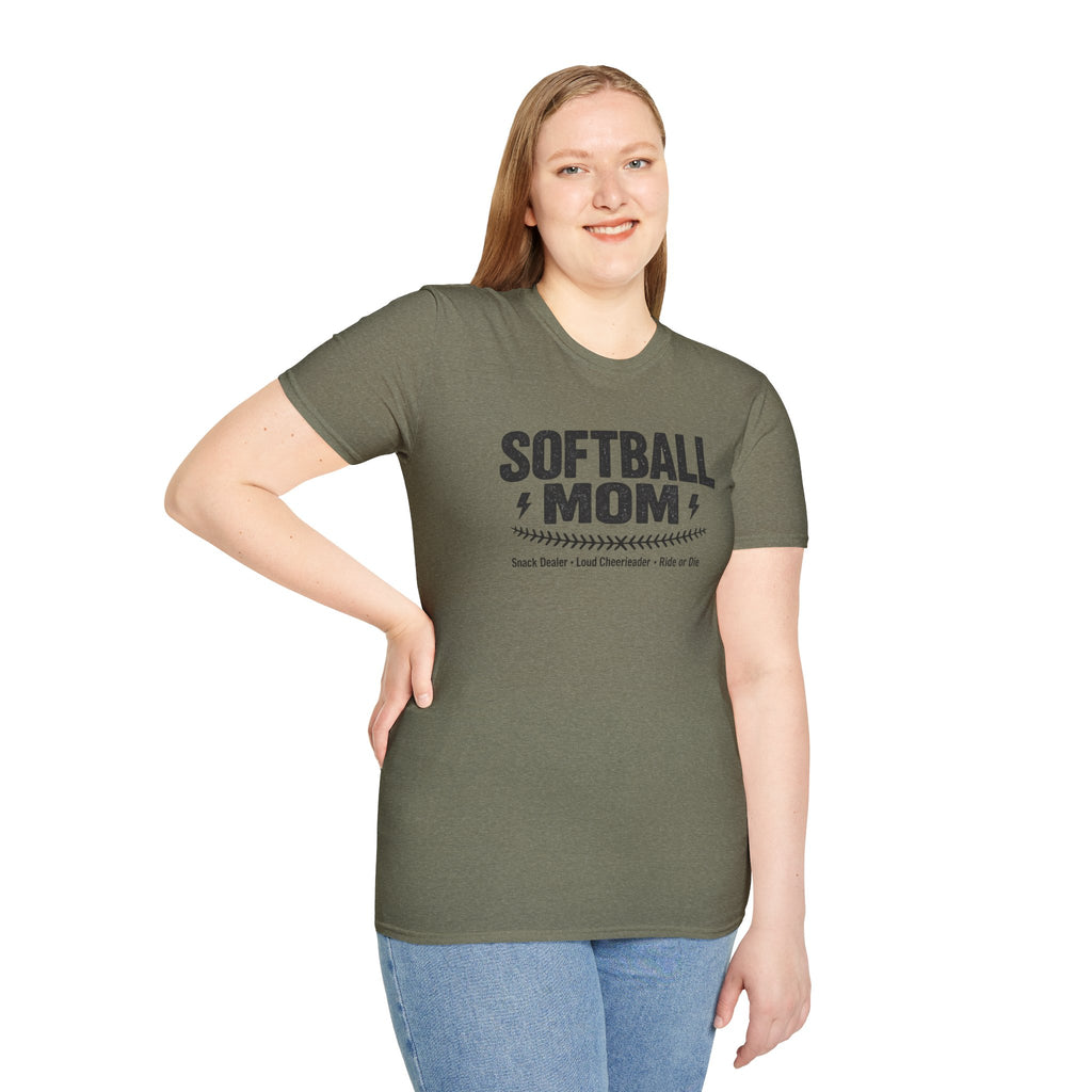 Softball Mom T-Shirt – Proud Softball Mom Tee (Coach, Team Mom Gift)