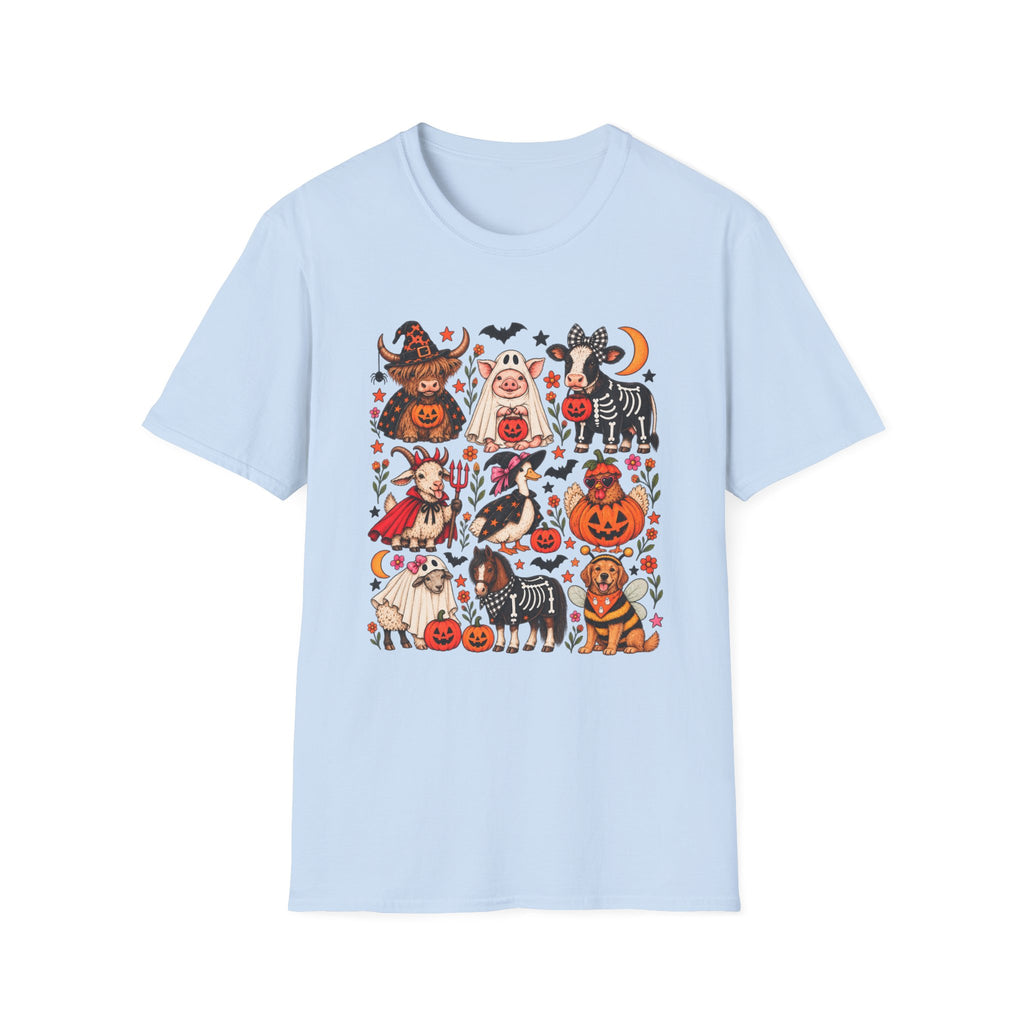 Halloween on the Farm – Spooky Farm Animals Graphic Tee 🎃🐮👻