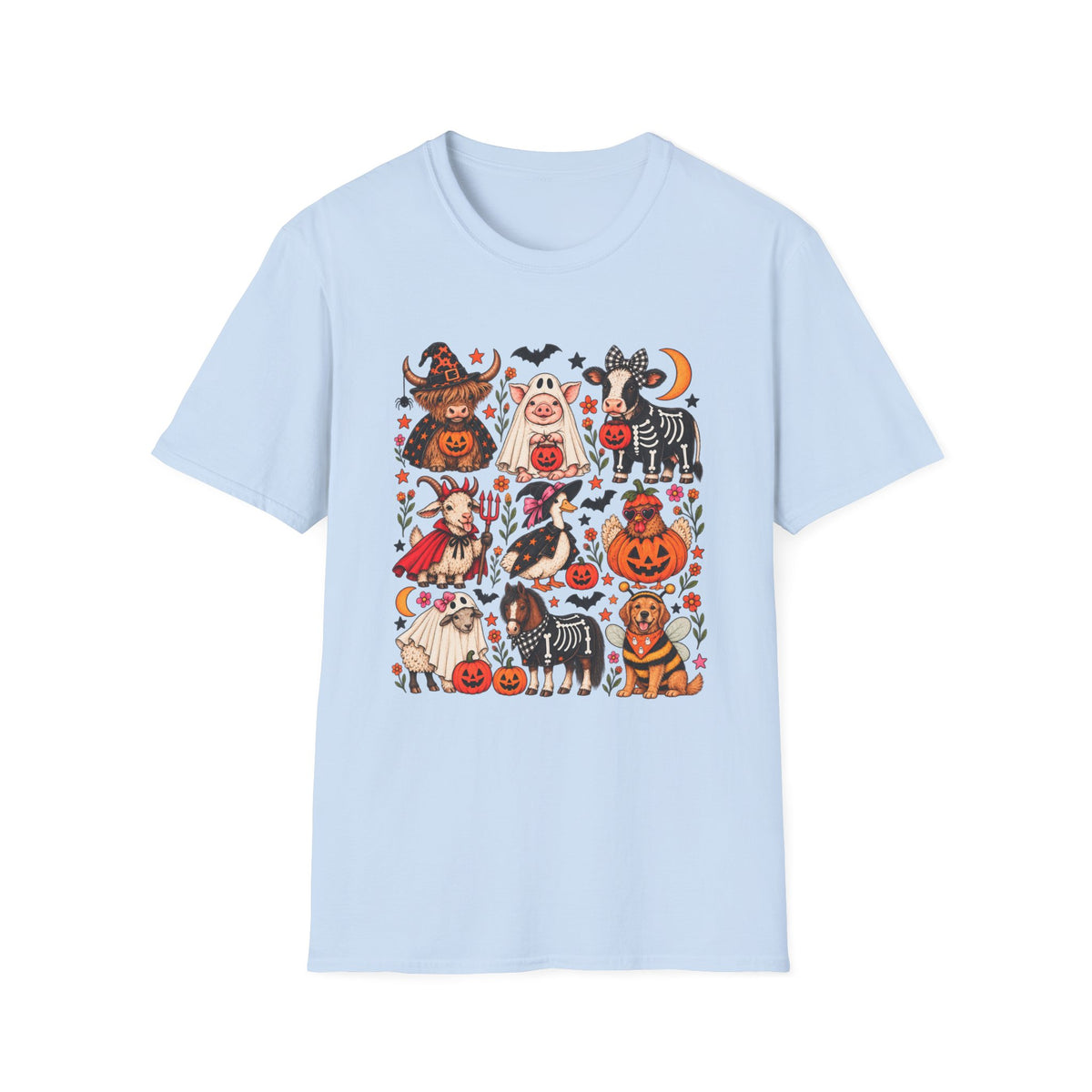 Halloween on the Farm – Spooky Farm Animals Graphic Tee 🎃🐮👻