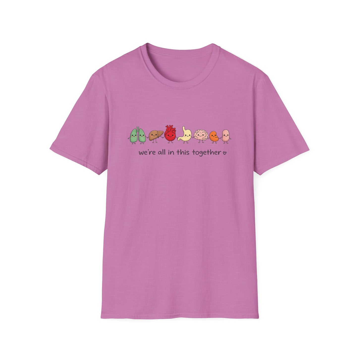 We're All in This Together Cute Organ Organs T-Shirt HEATHER COLORS