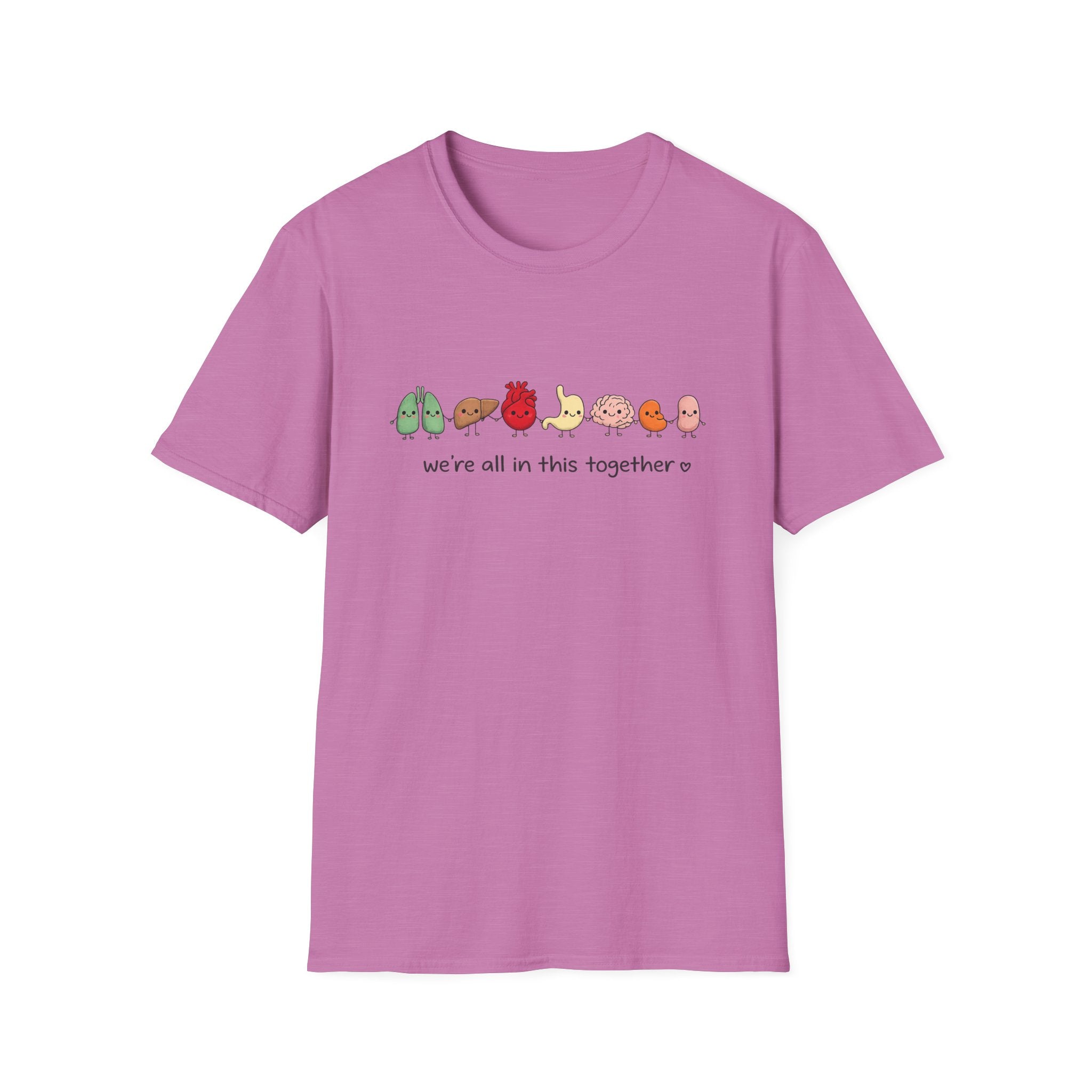We're All in This Together Cute Organ Organs T-Shirt HEATHER COLORS