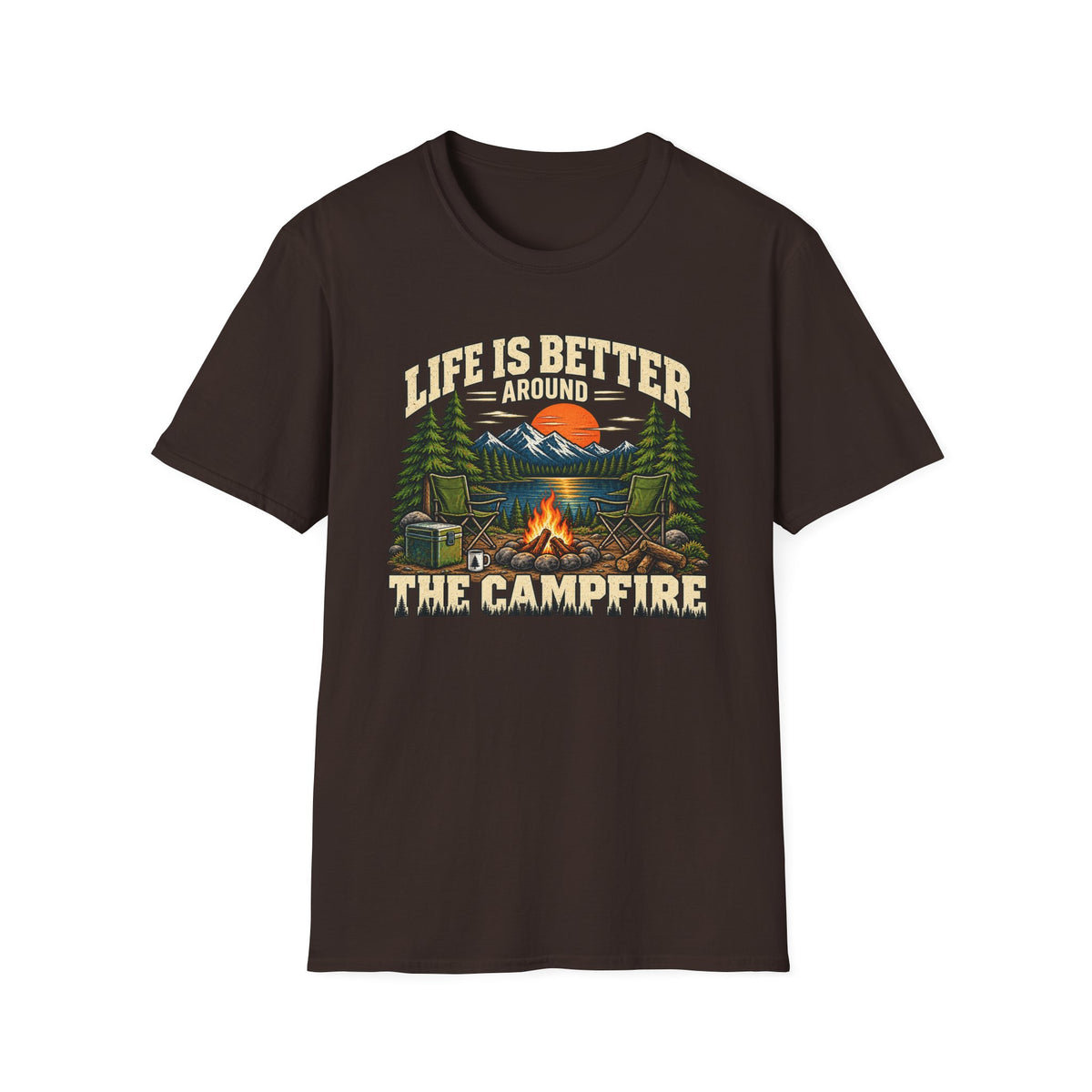 Campfire Therapy – Funny Camping & Outdoors Tee