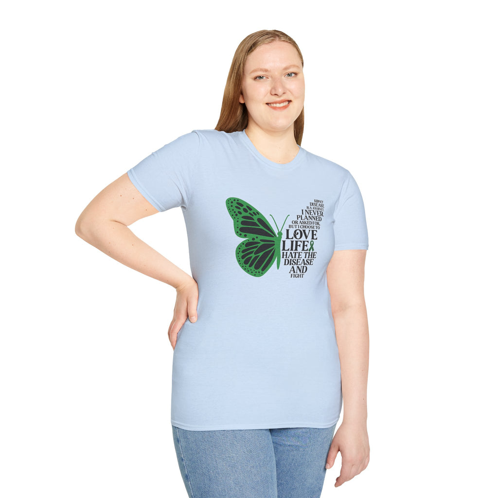 Butterfly Hope T-Shirt — "I Never Planned on Being a Warrior" Inspirational Illness Awareness Tee