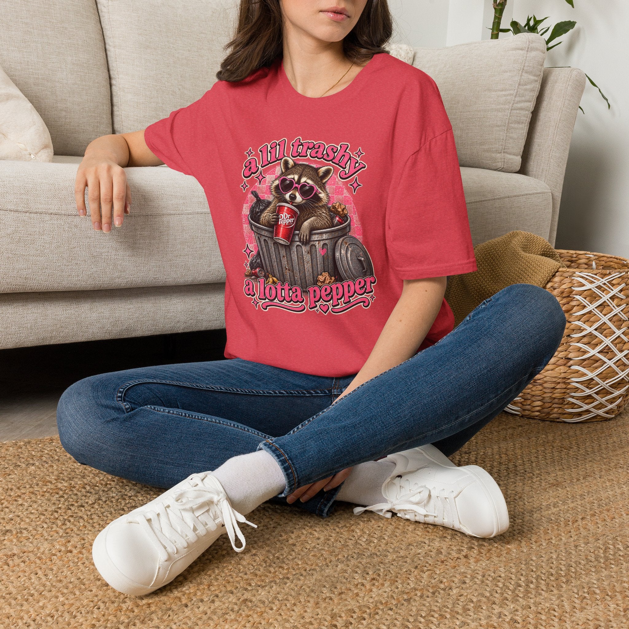 A Lil Trashy, A Lotta Pepper Raccoon Tee 🦝🥤