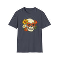 Retro Flower Power Skull T-Shirt — Vintage Floral Skull Tee