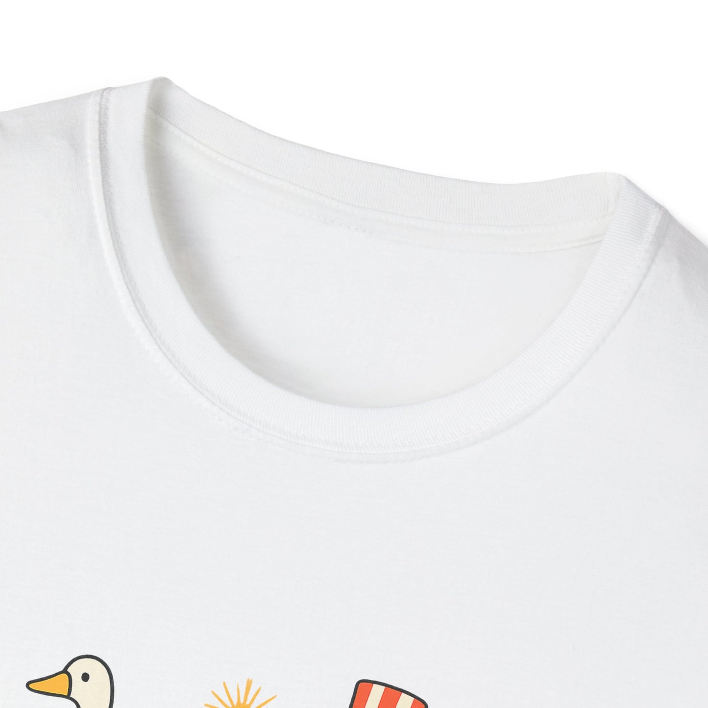 Americas 250th Patriotic Goose Parade T-Shirt — USA Hot Dog, Soldier & Statue of Liberty Graphic