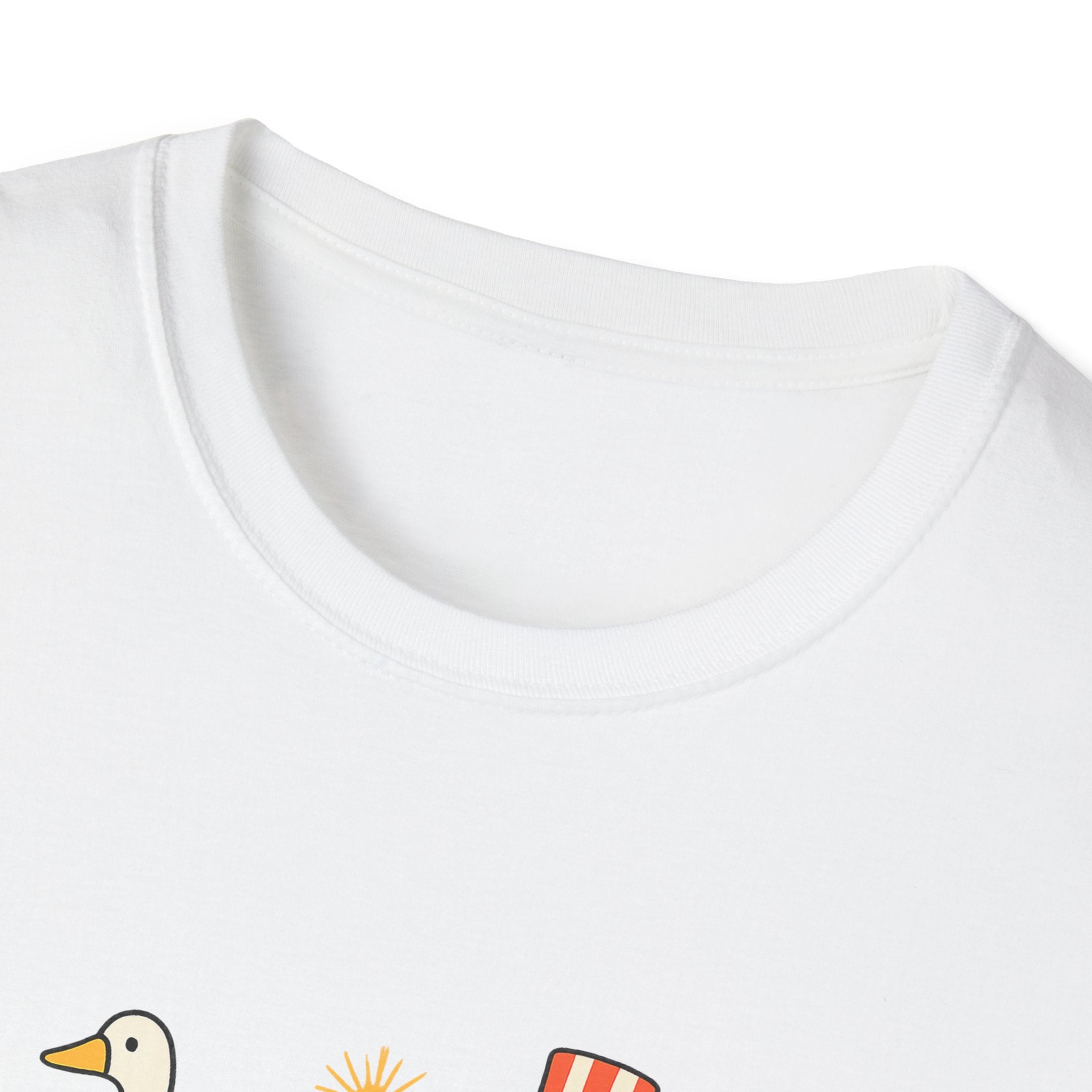 Americas 250th Patriotic Goose Parade T-Shirt — USA Hot Dog, Soldier & Statue of Liberty Graphic