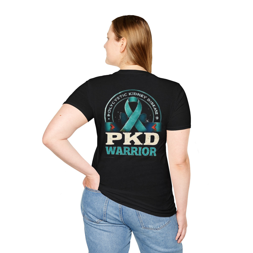 PKD Warrior T-Shirt Distressed — Polycystic Kidney Disease Awareness Ribbon Tee