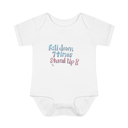 Infant Onesie - Fall Down 7 Times Stand Up 8 Bodysuit for Babies