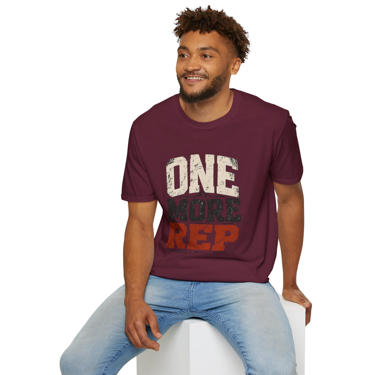 One More Rep – Vintage Workout & Fitness Graphic Tee