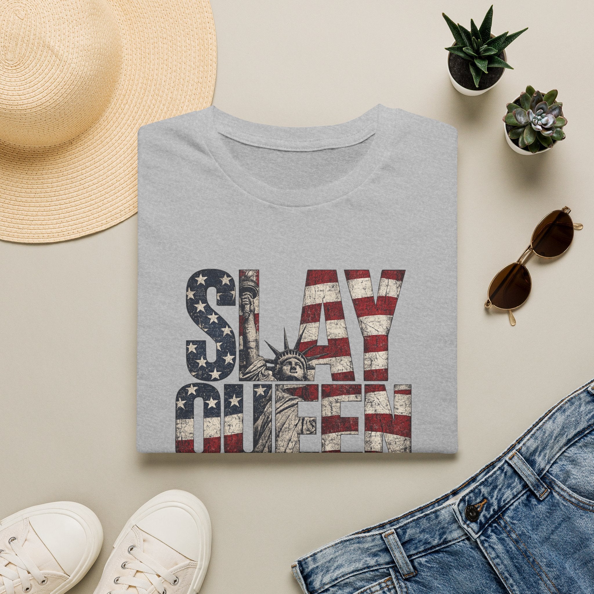 Slay Queen American Flag T-Shirt