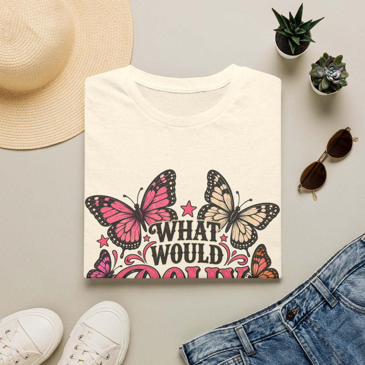 What Would Dolly Do? Butterfly Graphic Tee