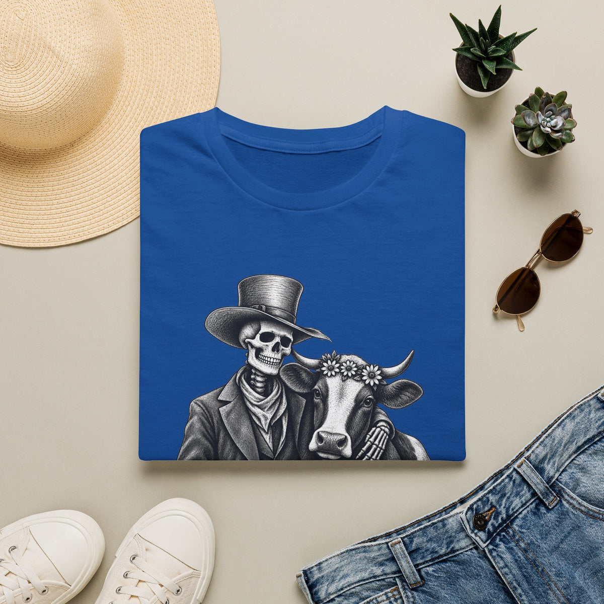 Til Death Do Us Farm – Skeleton & Cow Funny Farm Tee 💀🐄