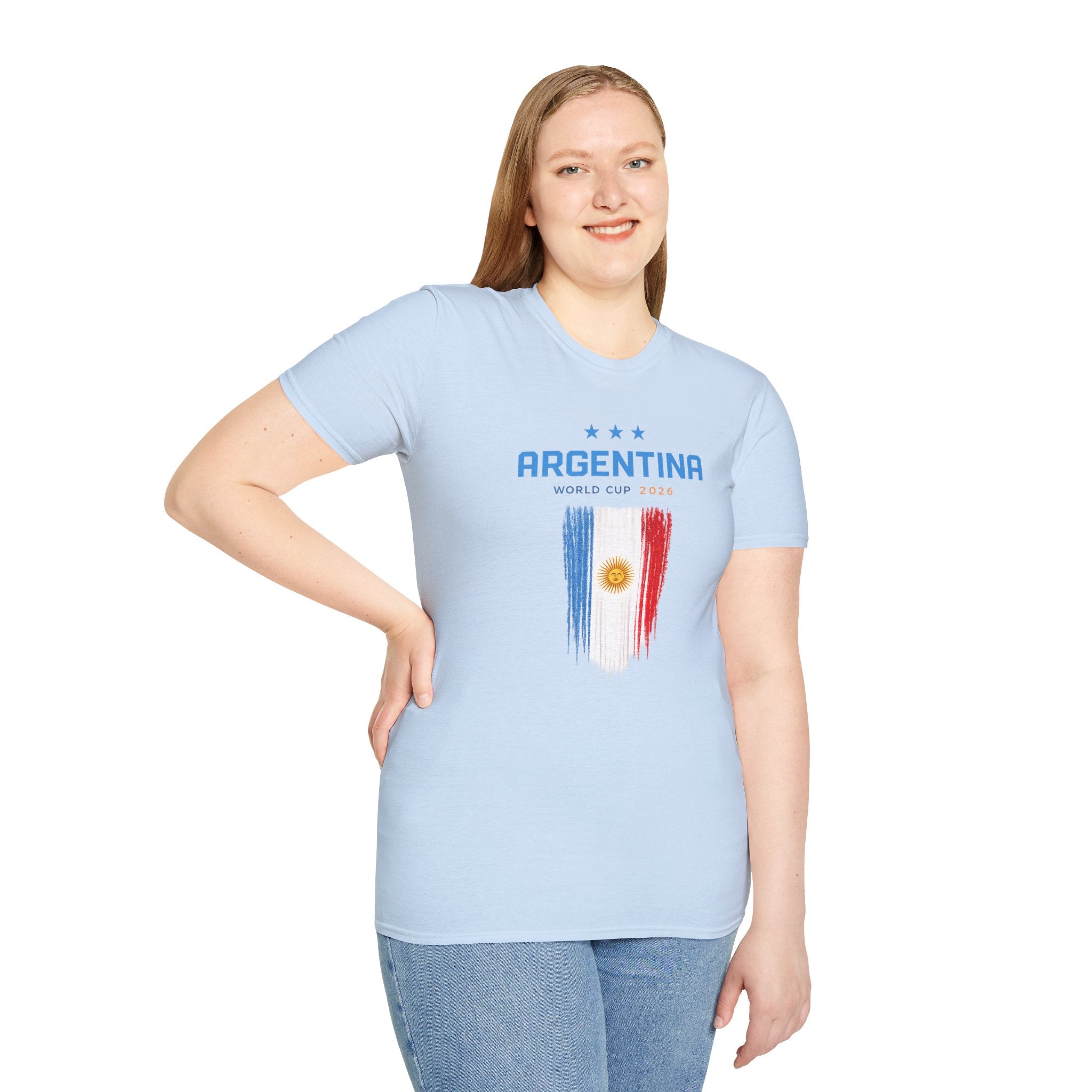 Argentina World Cup T-Shirt – Distressed Flag & Crest Soccer Tee