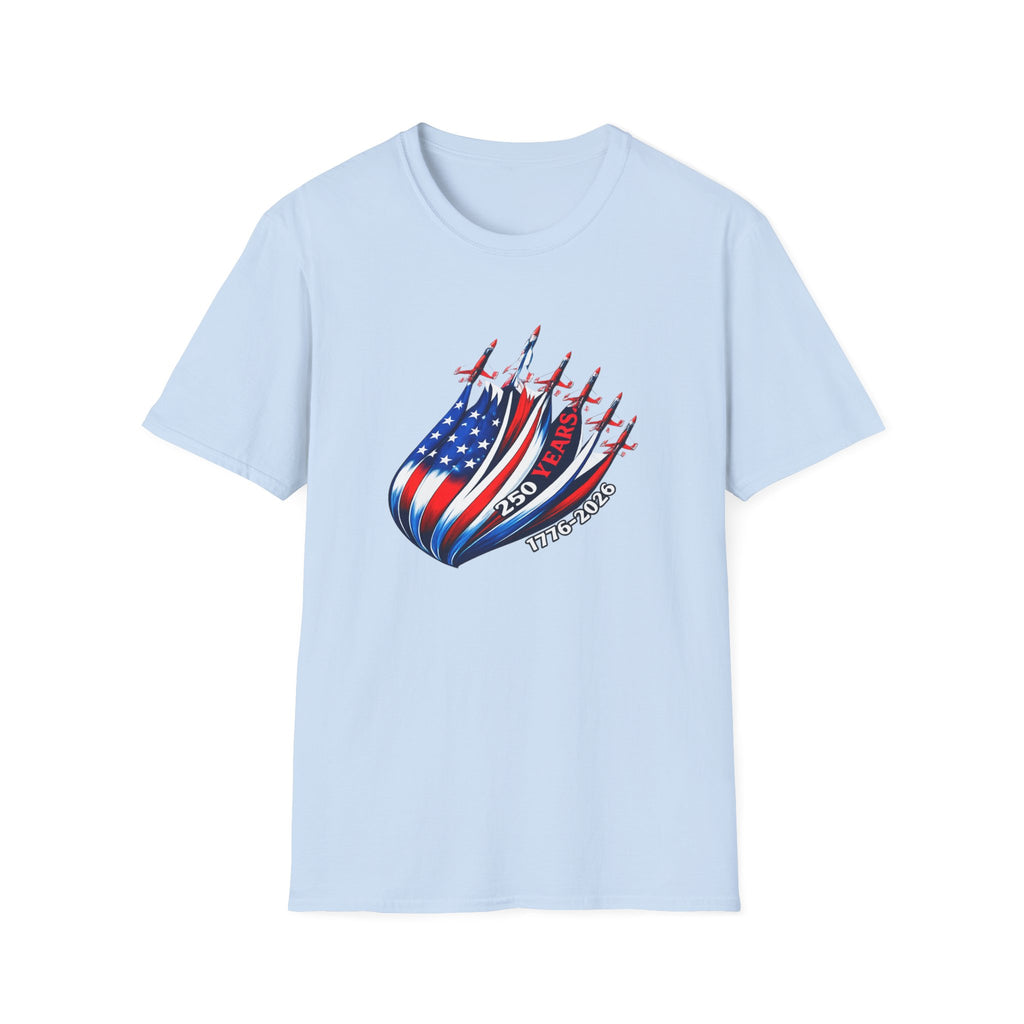 American Flag Jet Squadron T-Shirt — 250 Years USA Patriotic Tee (1776–2026)