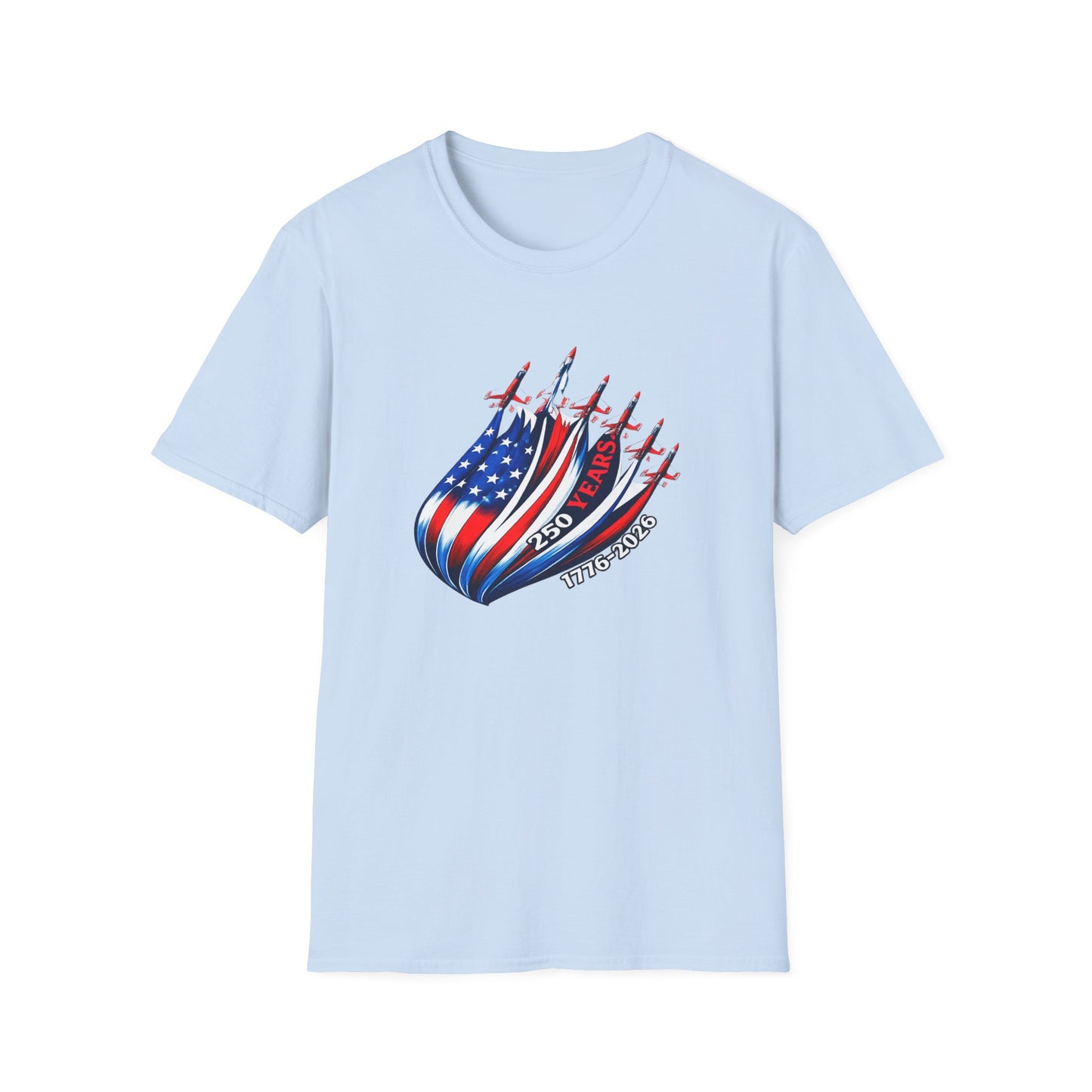 American Flag Jet Squadron T-Shirt — 250 Years USA Patriotic Tee (1776–2026)