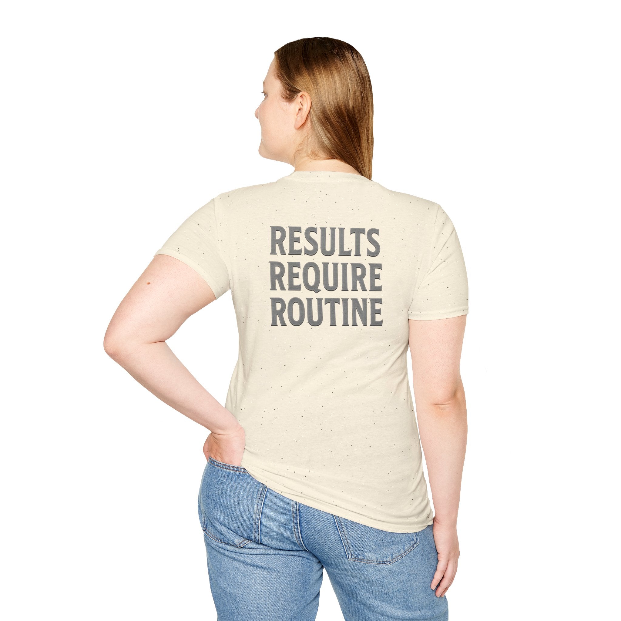 Results Require Routine T-Shirt — Motivational Gym & Fitness Tee