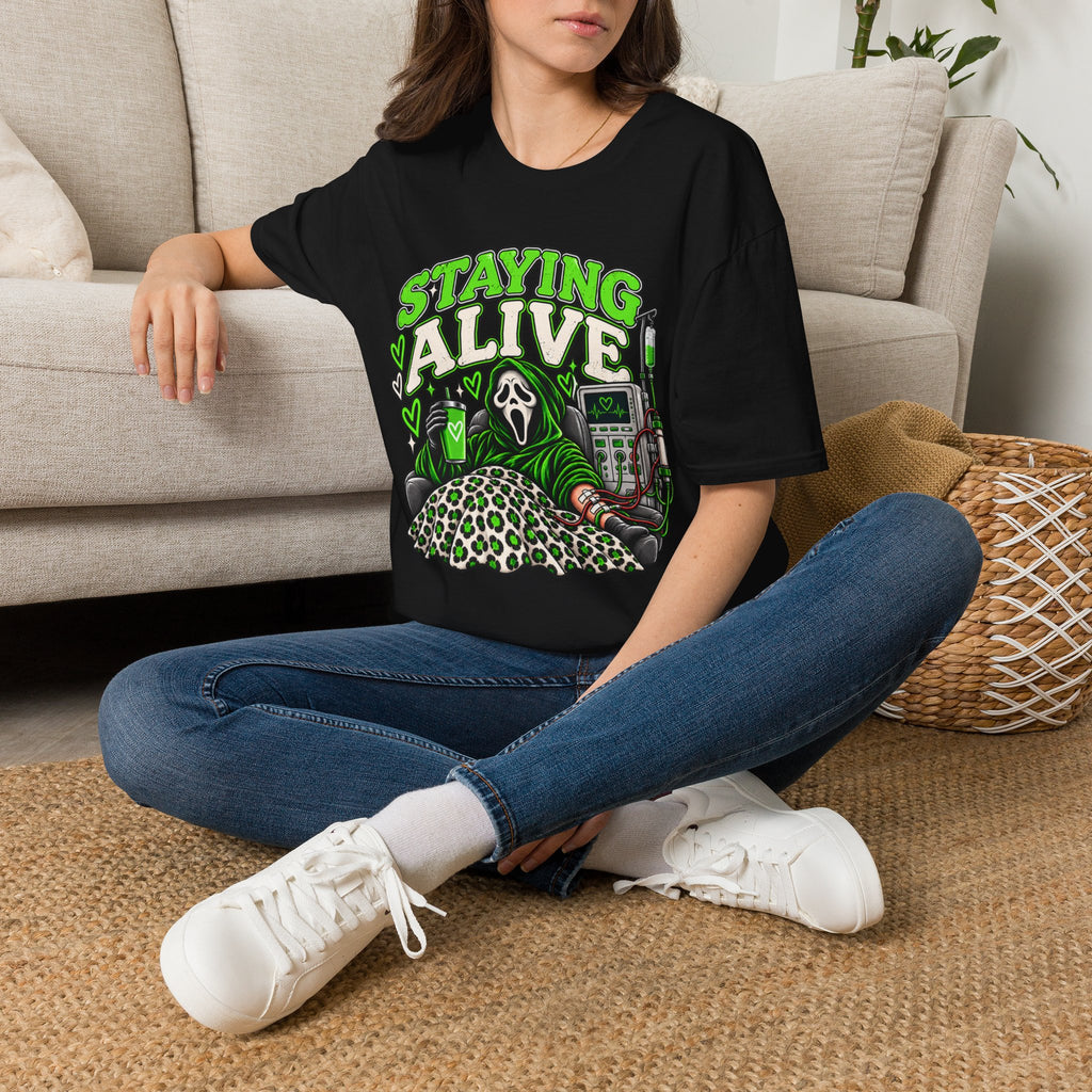 Staying Alive Dialysis Softstyle T-Shirt – Funny Kidney Awareness Tee