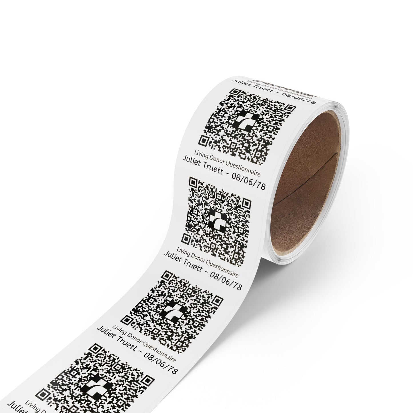 Custom QR Code Square Sticker Rolls for Events & Labels