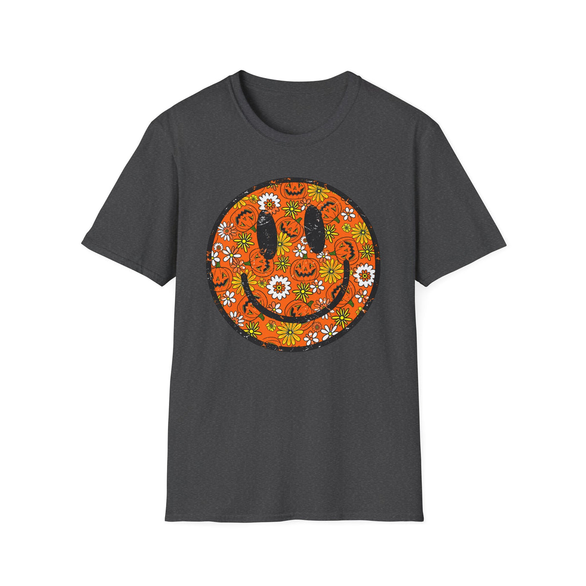 Retro Halloween Smiley T-Shirt 🎃🌼