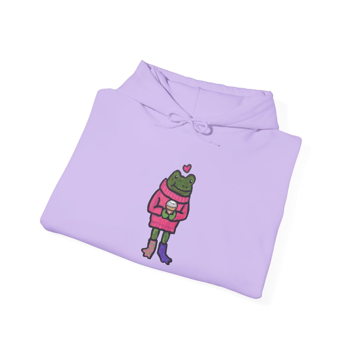 Cute Frog-Themed Unisex Hoodie - Cozy Heavy Blend Sweatshirt for All Occasions