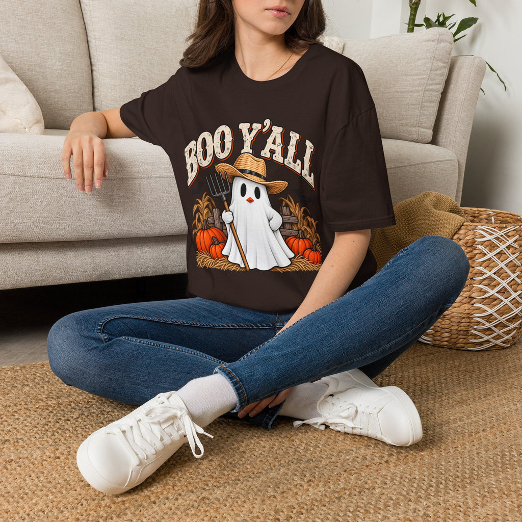 Boo Y’all – Farm Ghost Halloween Tee 👻🎃