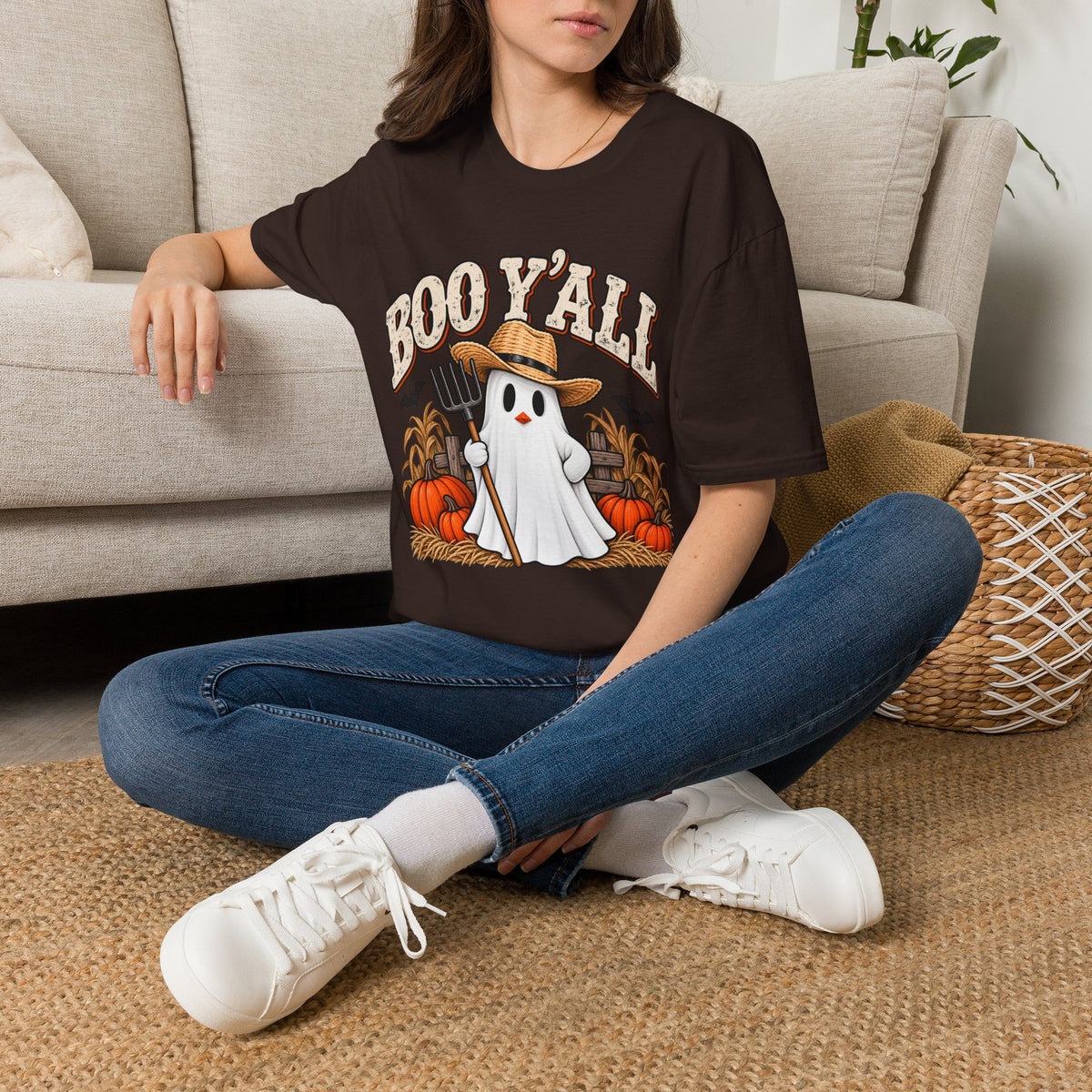 Boo Y’all – Farm Ghost Halloween Tee 👻🎃