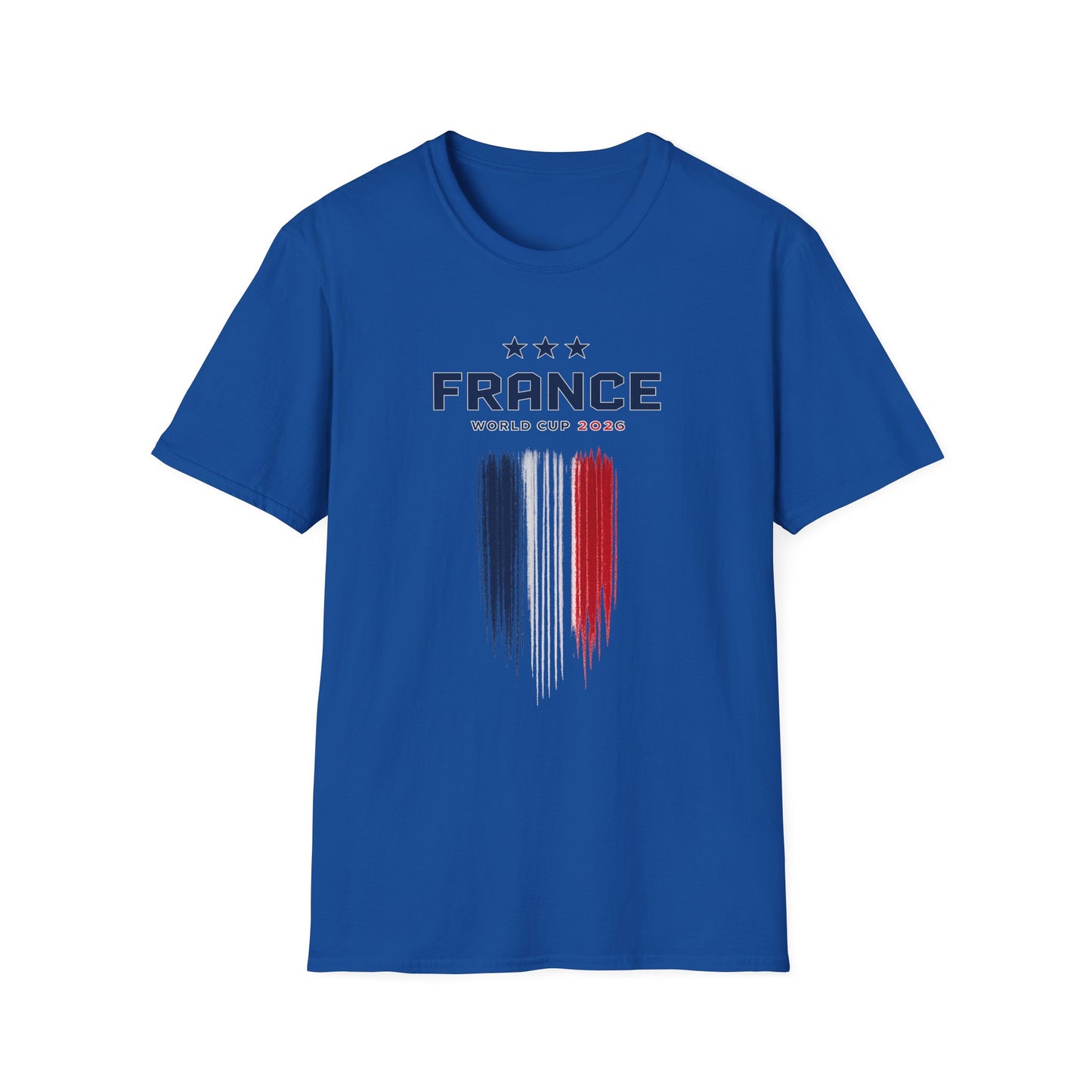 France World Cup 2026 T-Shirt — French Flag Brush Stroke Soccer Fan Tee
