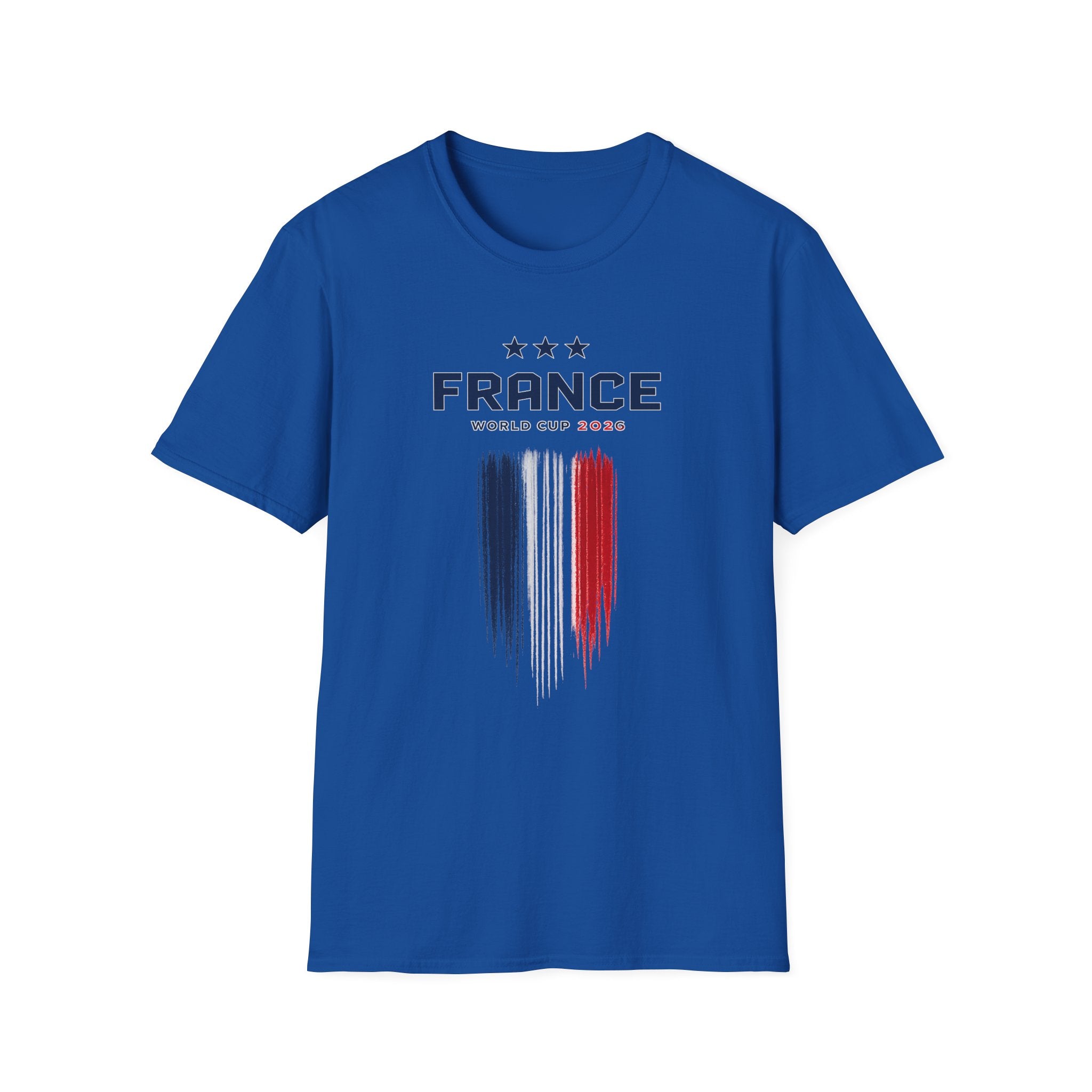 France World Cup 2026 T-Shirt — French Flag Brush Stroke Soccer Fan Tee
