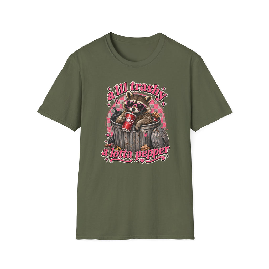 A Lil Trashy, A Lotta Pepper Raccoon Tee 🦝🥤