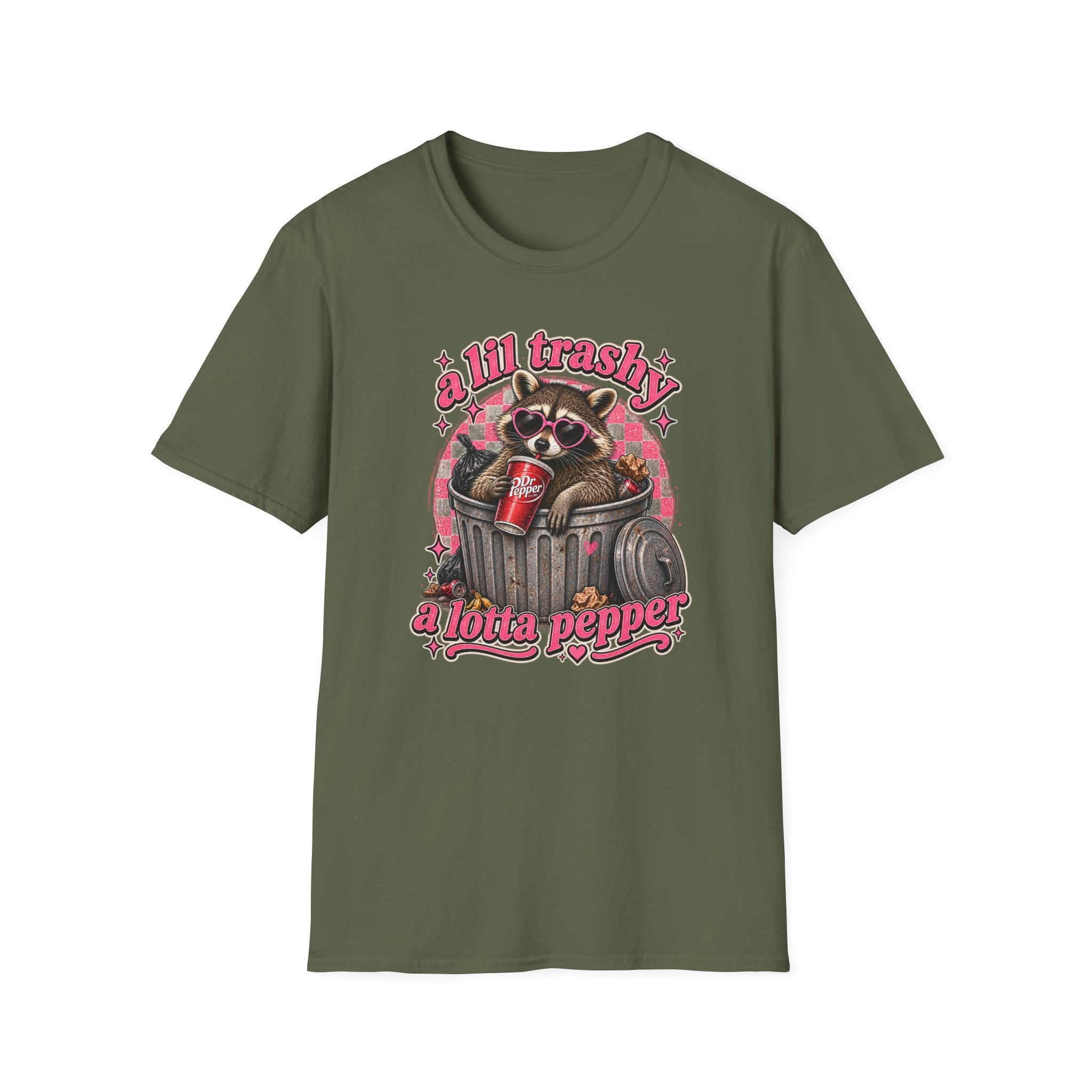 A Lil Trashy, A Lotta Pepper Raccoon Tee 🦝🥤