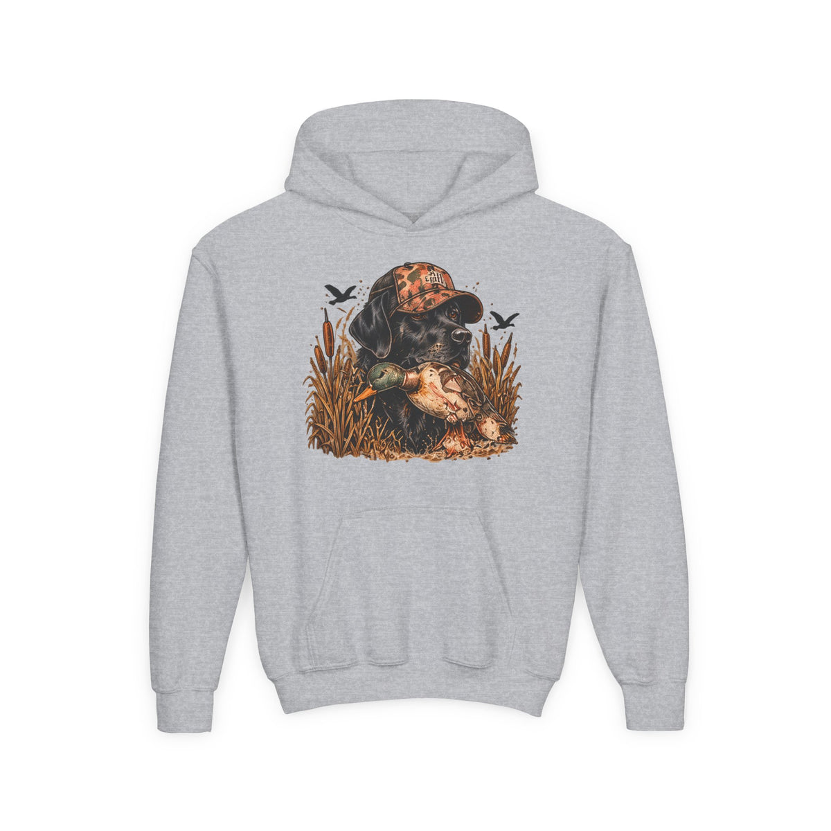Duck Hunting Black Lab Kids Hoodie