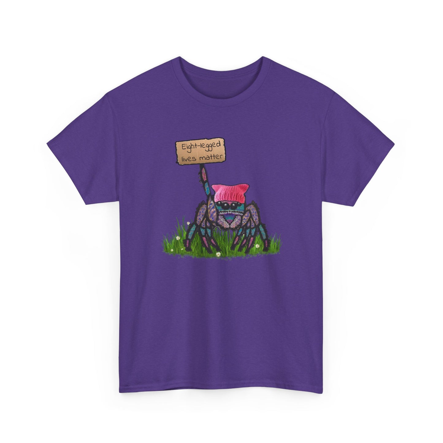 Unisex Heavy Cotton Tee - 'Eight-Legged Lives Matter' Spider Design Shirt