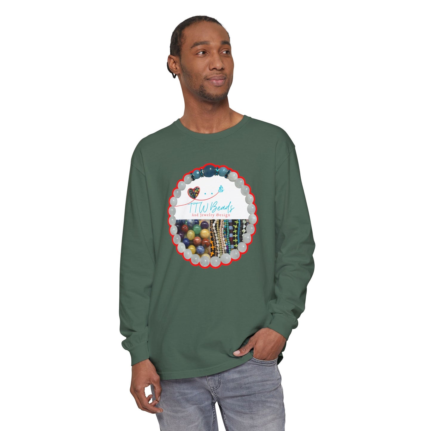 TTW Beads and Gould Creek Farm Vibrant Long Sleeve T-Shirt for Artists and Farmers
