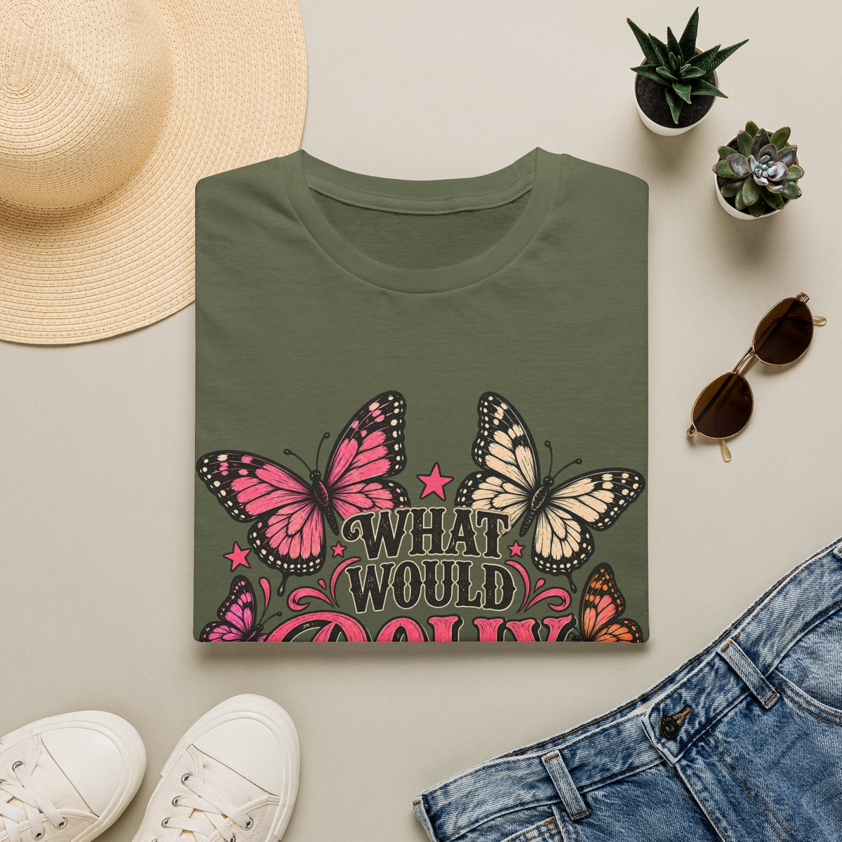 What Would Dolly Do? Butterfly Graphic Tee