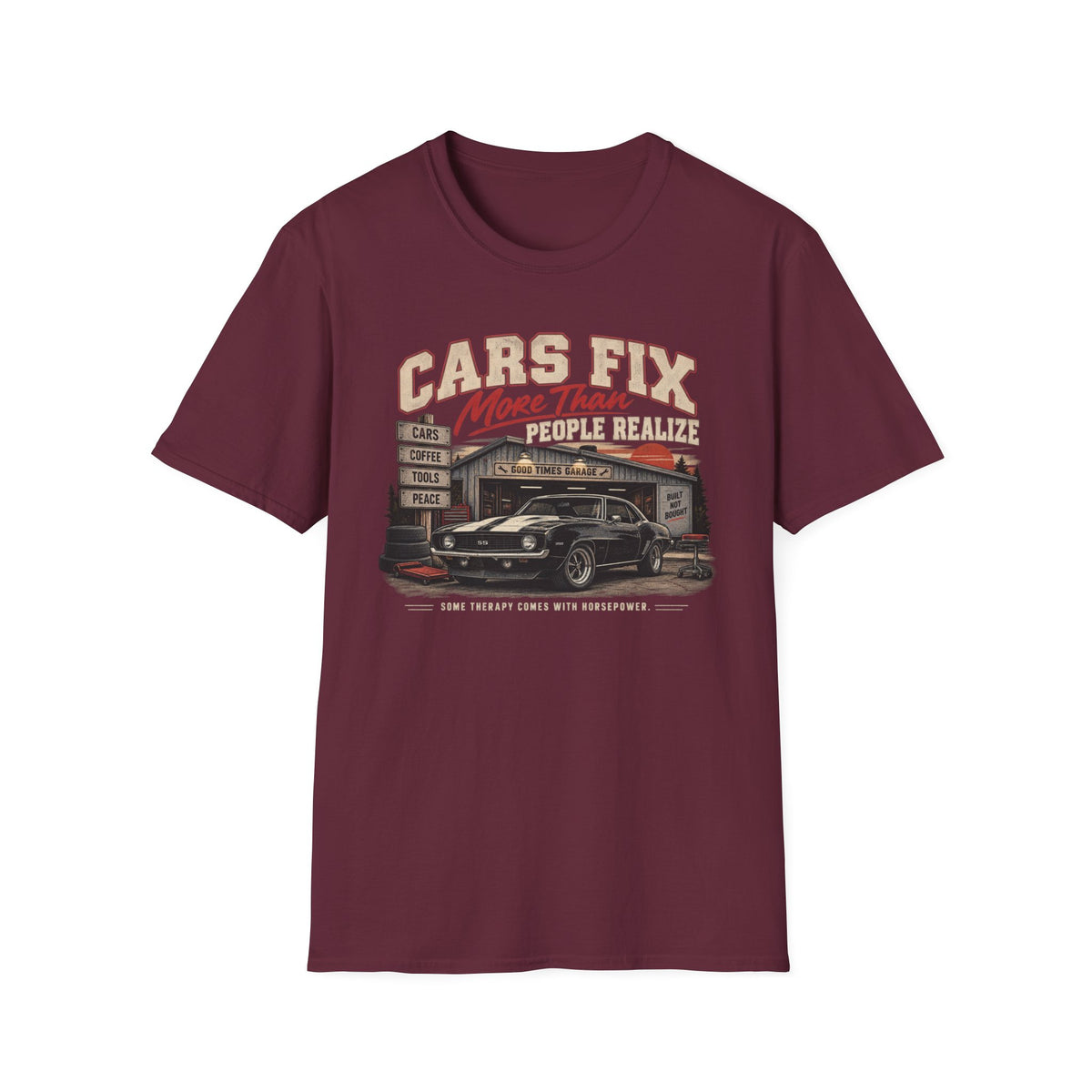 Cars Fix More Than People Realize – Vintage Muscle Car Graphic Tee