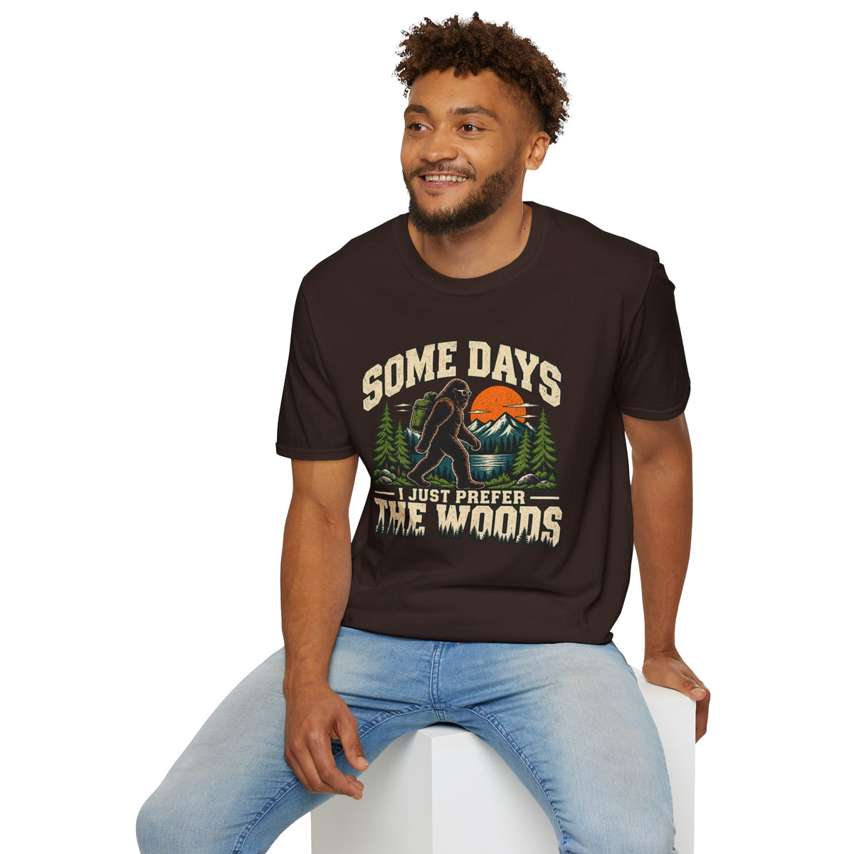 Some Days I Just Prefer the Woods – Bigfoot Outdoor Graphic Tee