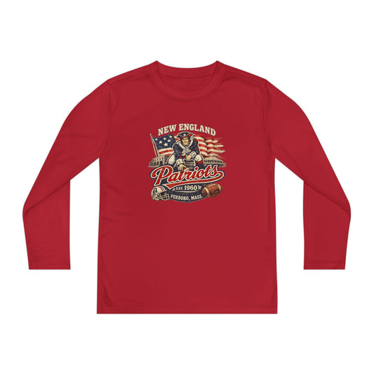 Youth Long Sleeve Patriots Tee – New England Vintage Football Design