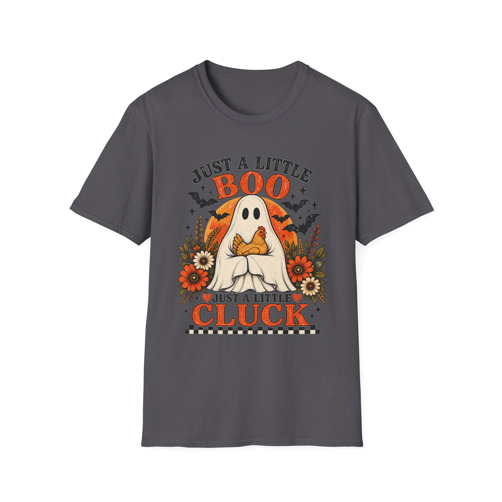 Just a Little Boo, Just a Little Cluck Halloween Chicken Tee
