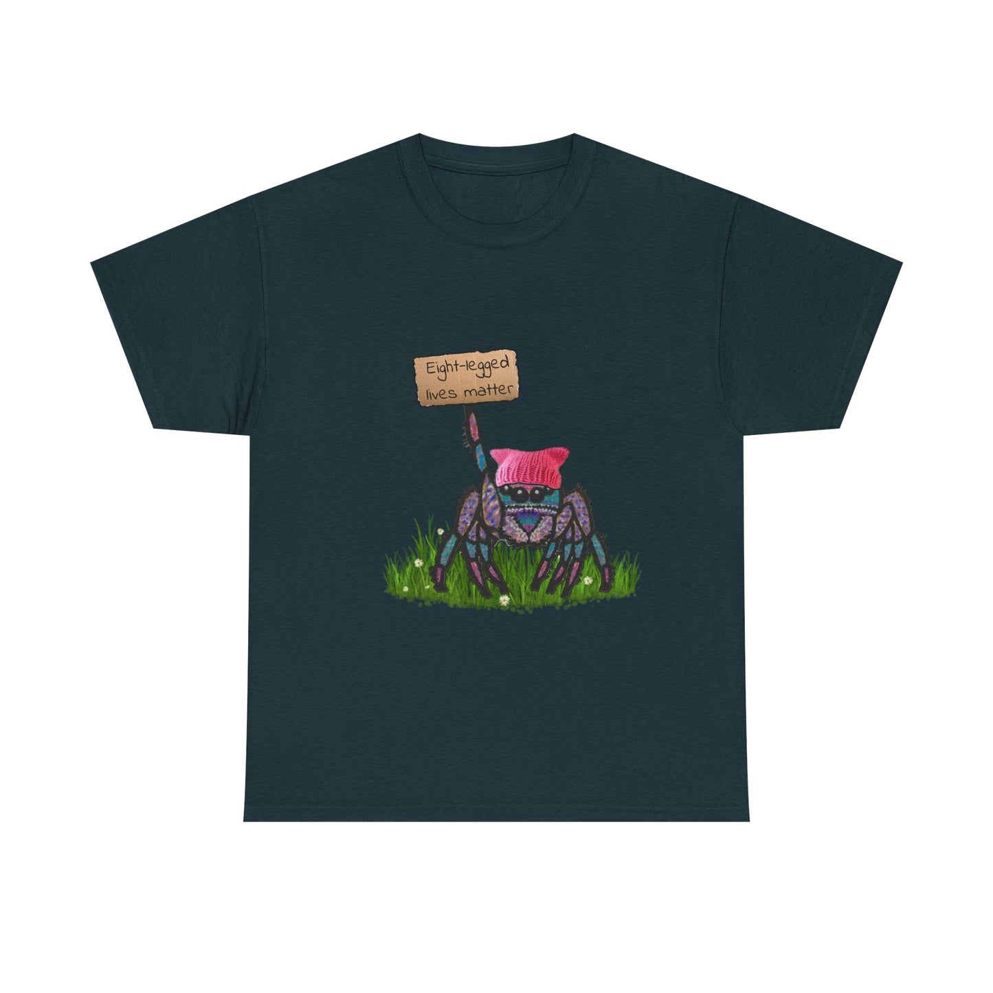Unisex Heavy Cotton Tee - 'Eight-Legged Lives Matter' Spider Design Shirt