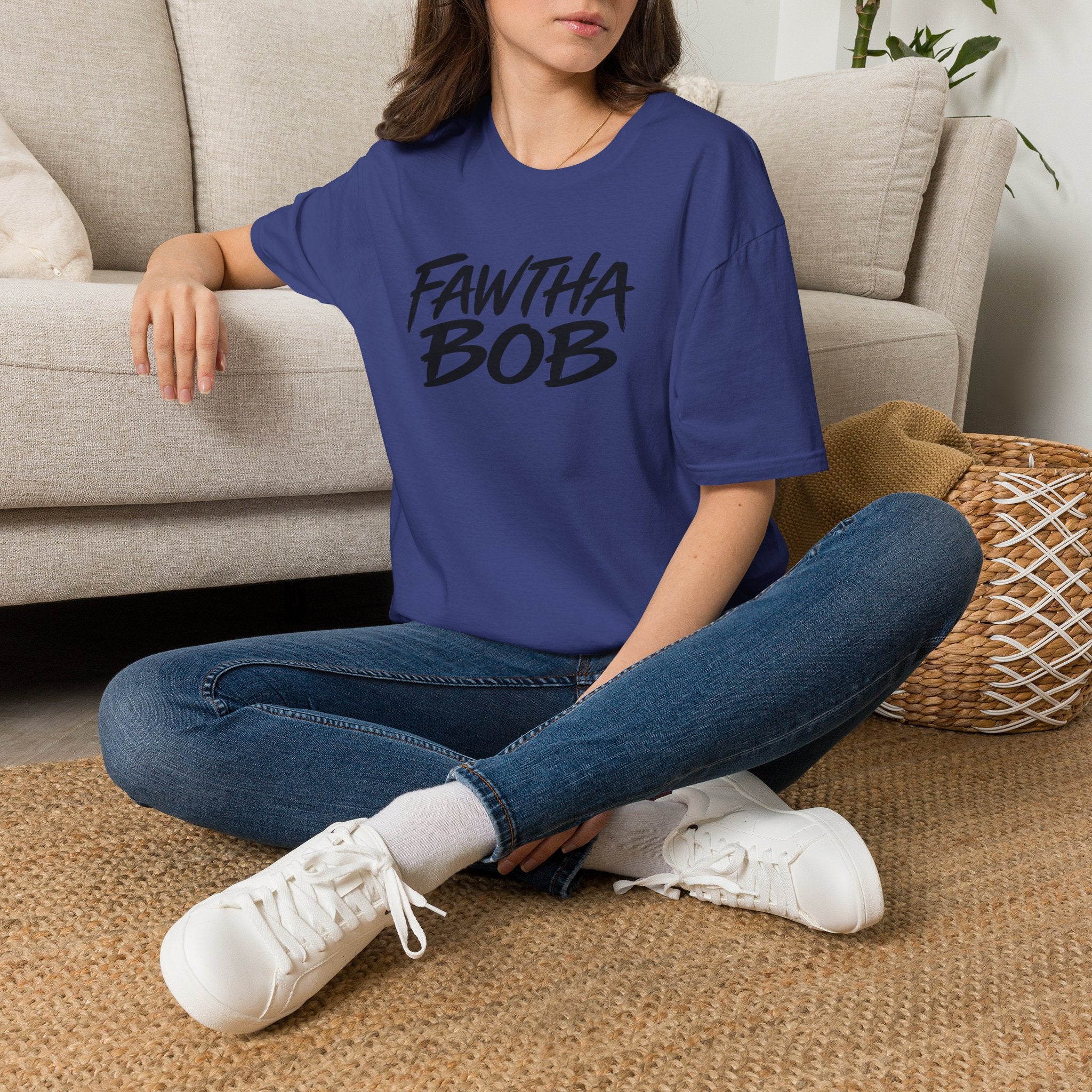 Fawtha Bob Graphic T‑Shirt — Bold Script Casual Tee