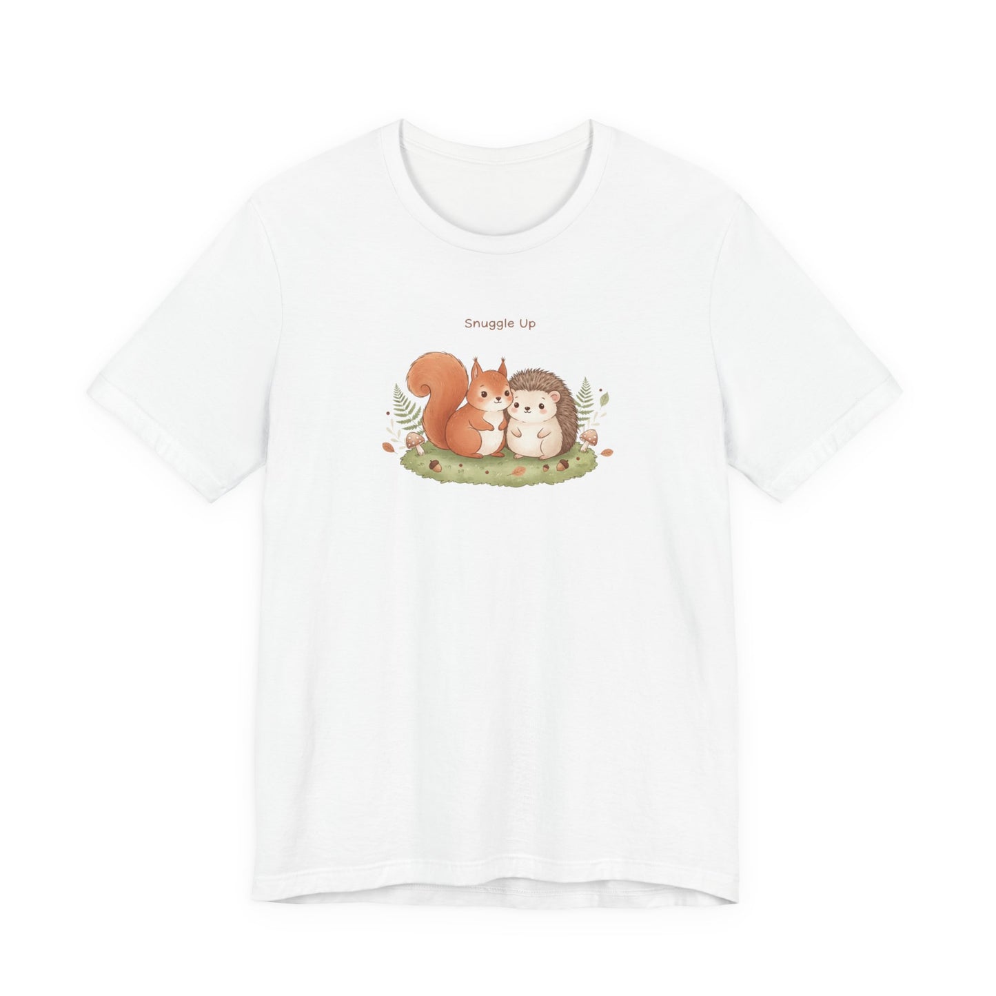 Cute Squirrel & Hedgehog Illustration Tee | cute animal illustration, winter forest art